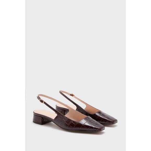Tuckernuck Shoes - NWT TUCKERNUCK SHOES Brown Croc Hollis Slingback Flats Sz 7.5
